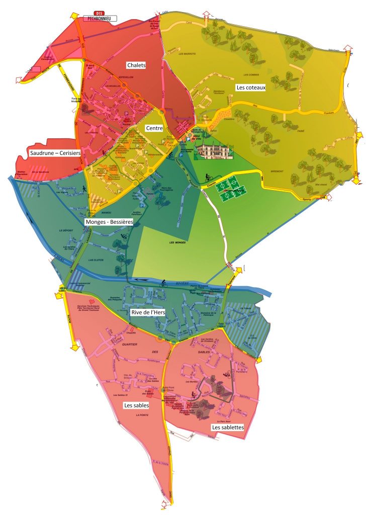plan quartiers Launaguet